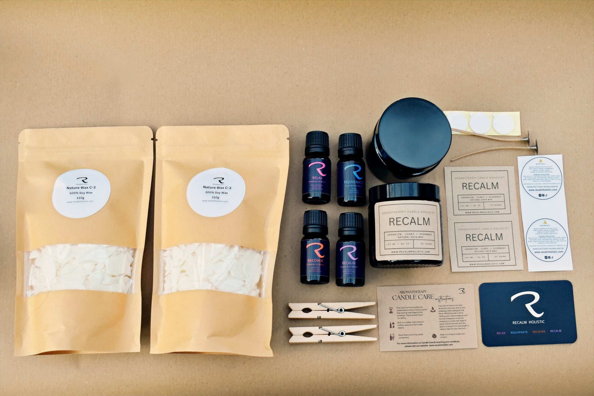 LUXURY CANDLE MAKING KIT - ECO VEGAN FRIENDLY SPA EDITION