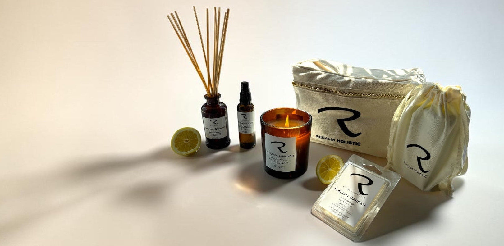 Italian Garden Collection Summer Collection of Aromatherapy Candles, Room Mist Sprays, Wax Melts Reed Diffusers, Vanity Case