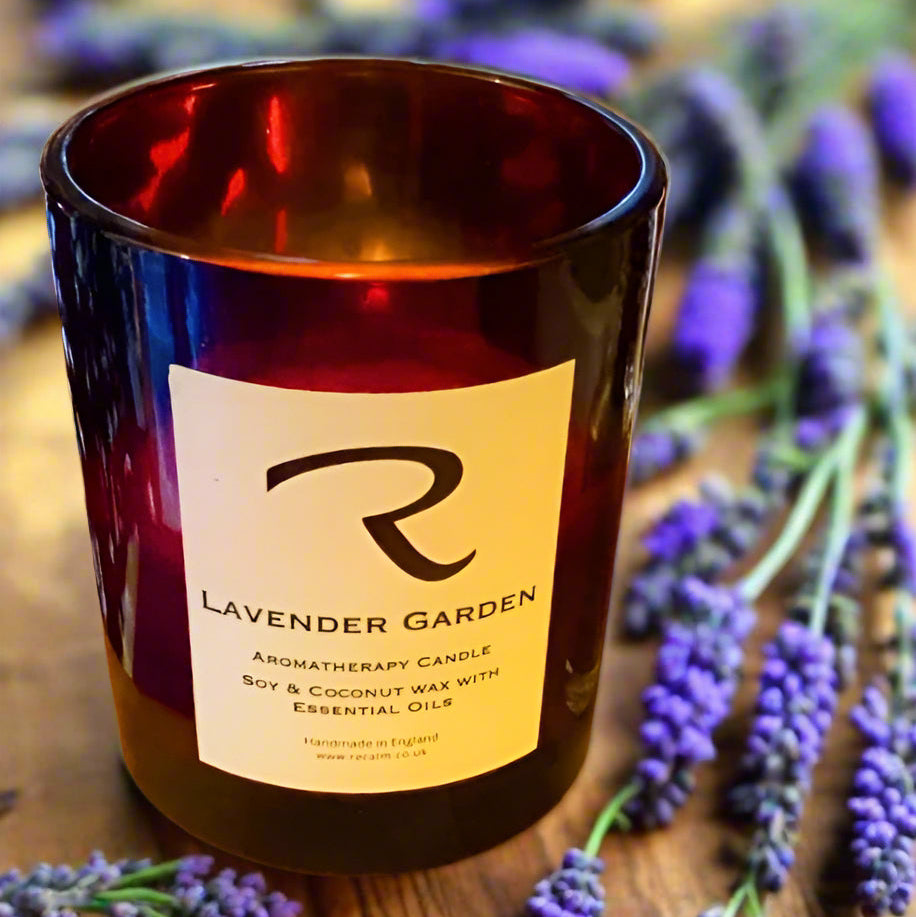 Lavender Candle, Lavender Garden Candle, Garden Candles, ReCalm Holistic, Therapy in a Jar, Aromatherapy Candle