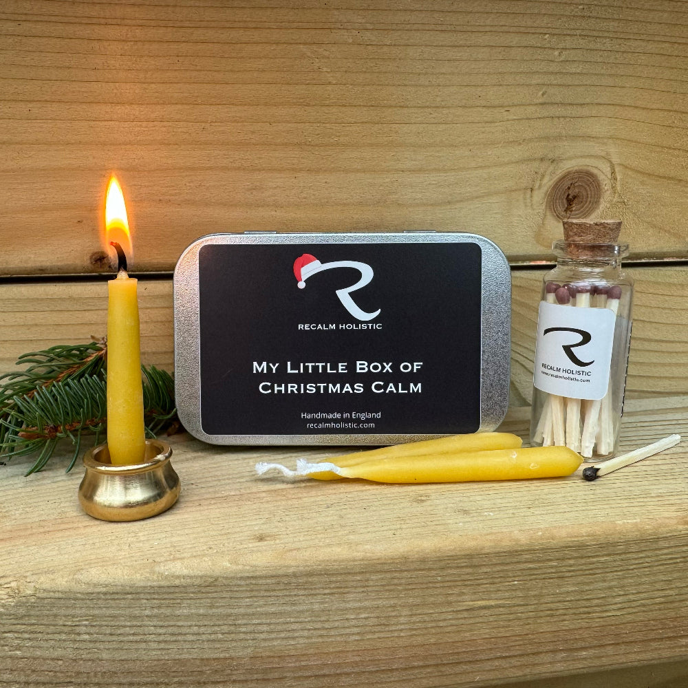 My Little Box of Christmas Calm set with candles and matches by ReCalm Holistic, unique gift, one of a kind