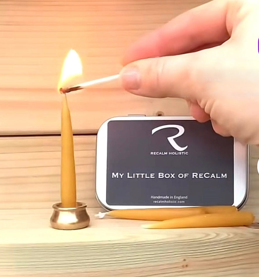 My Little Box of ReCalm: Handmade beeswax mini candles for mindful moments to pause, rest and ground yourself