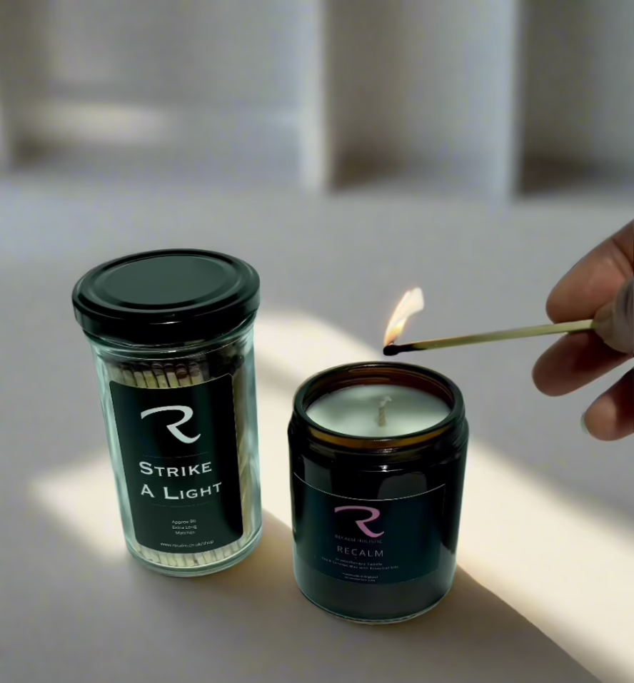 Lighting an Aromatherapy Candle with Candle Matches so whimsical