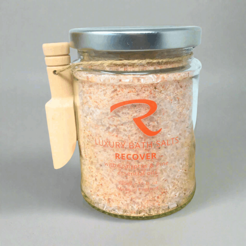 Recover Botanical Bath Salts: A Soothing herbal blend designed to ease aches and pains while opening up airways for wellness.