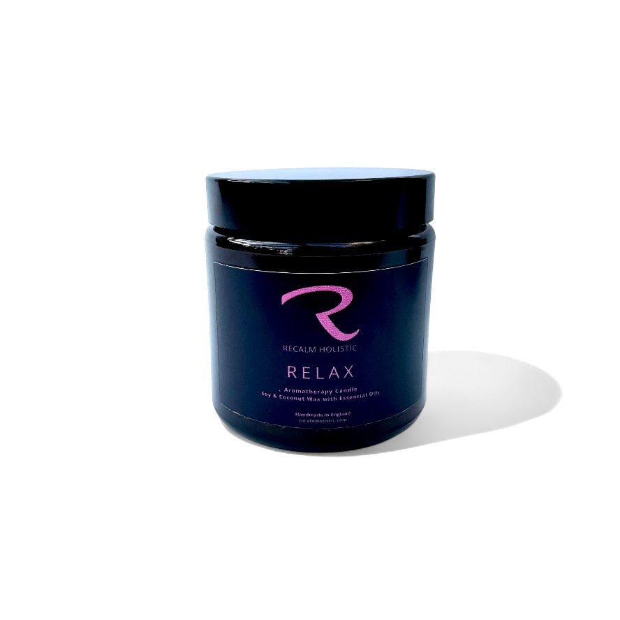 Relax Aromatherapy Candle: A calming blend designed to promote restful sleep and tranquality