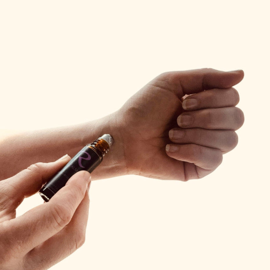 Roll-on aroma for pulse points, apply anytime you need calm, promoting relaxation and tranquility wherever you are