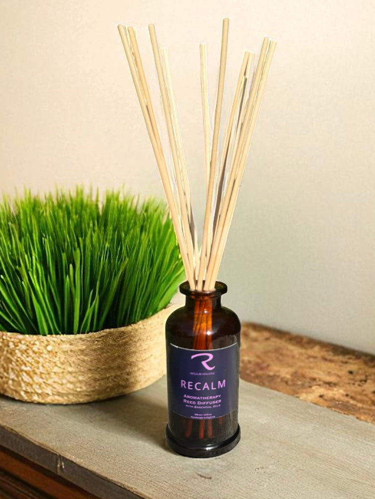 Aromatherapy Reed Diffuser by ReCalm Holistic - Balancing, Stress Relieving, Spa Blend for Women's Balance