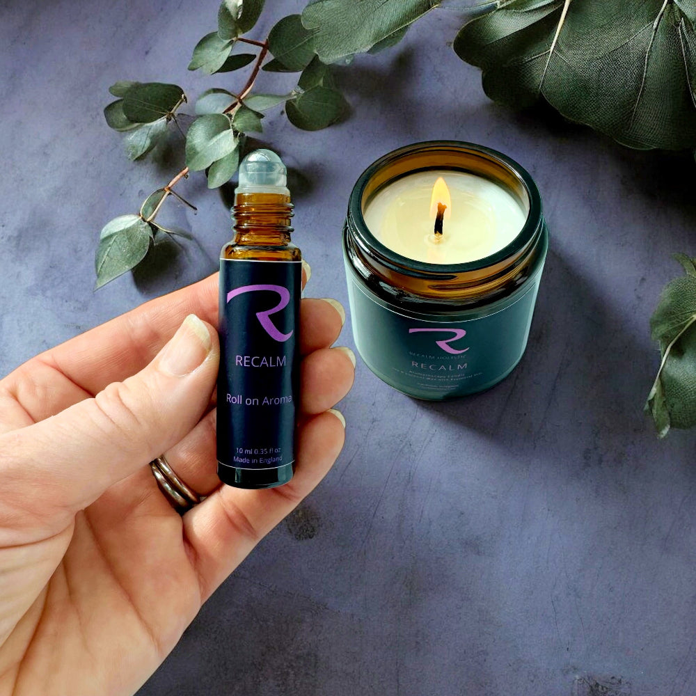 ReCalm Roll on Aroma with Matching ReCalm Candle