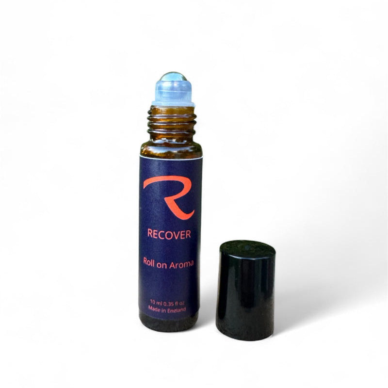 Recover pulse points, wellness recovery blend, pure natural essential oils, to relieve tension, quieten the mind and breathe easy by ReCalm Holistic