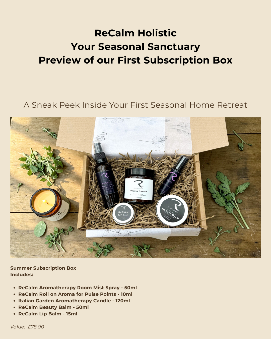 The ReCalm Holistic Seasonal Subscription Box