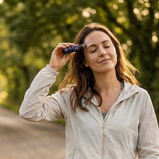 ReCalm Roll on Body Oil for pulse points, carry everywhere with you, helps to calm your nervous system down and ground your emotions, signature spa aroma by ReCalm Holistic