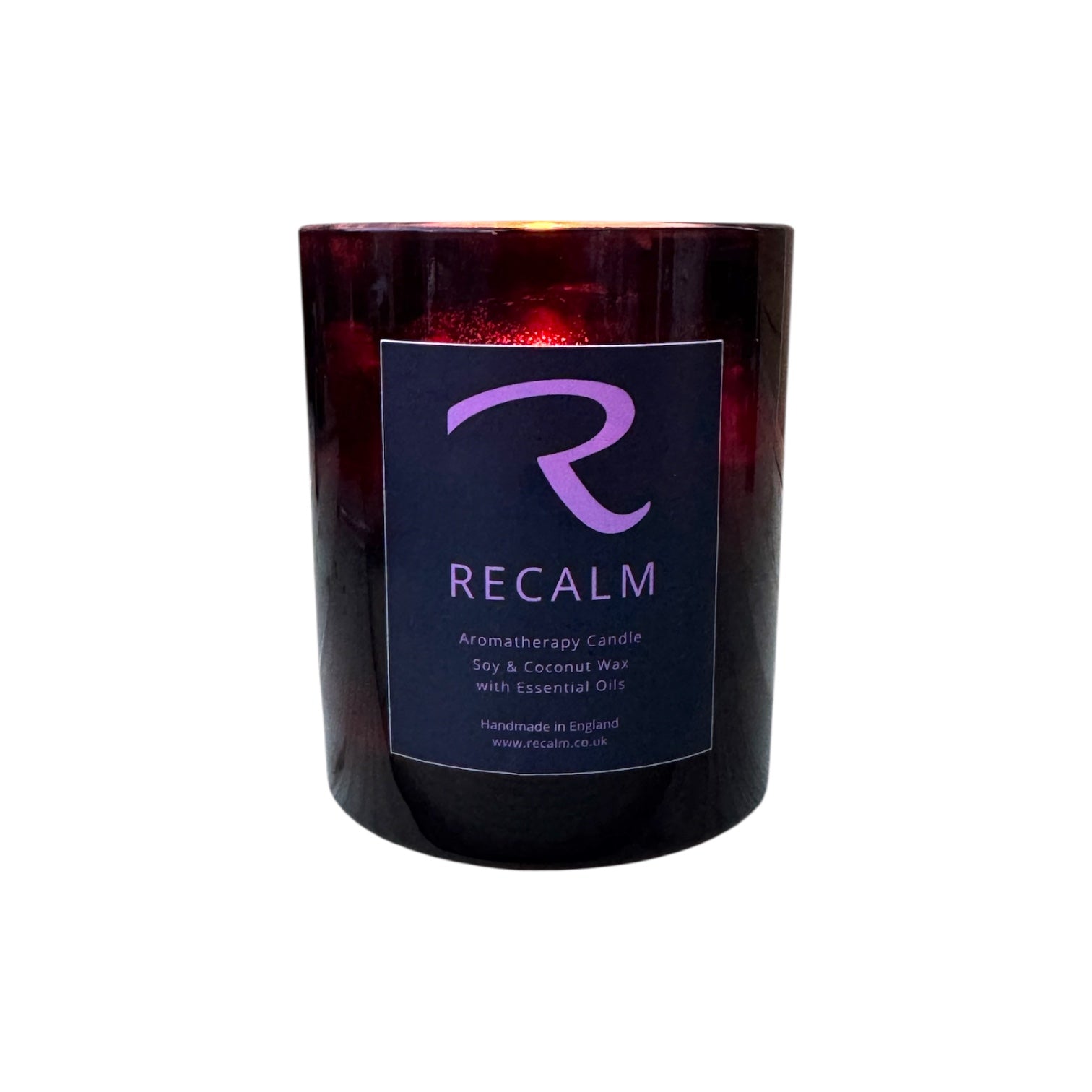 Aromatherapy Candle, ReCalm Holistic Luxury Spa Candle, 300ml, burns for 70hrs, Geranium, Rosemary and Clary Sage, the finest Aromatherapy Candles are made by ReCalm Holistic 