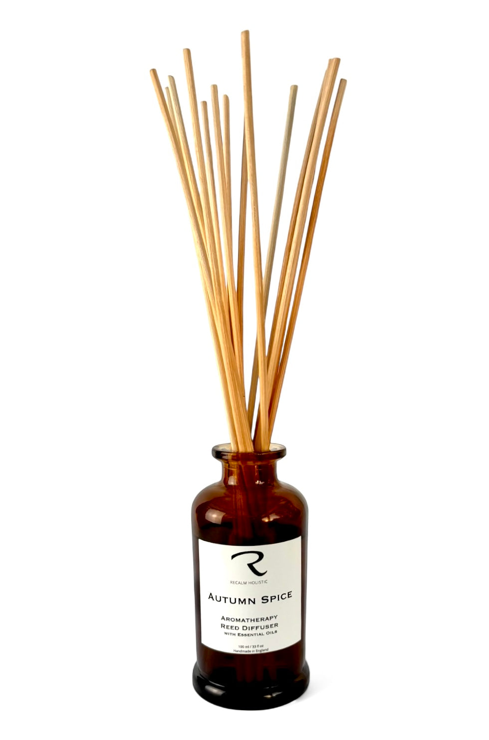 Autumn Spice Reed Diffuser by ReCalm Holistic, 100% Natural Italian Inspired Glass with Reeds for Autumn and Christmas, natural home fragrance