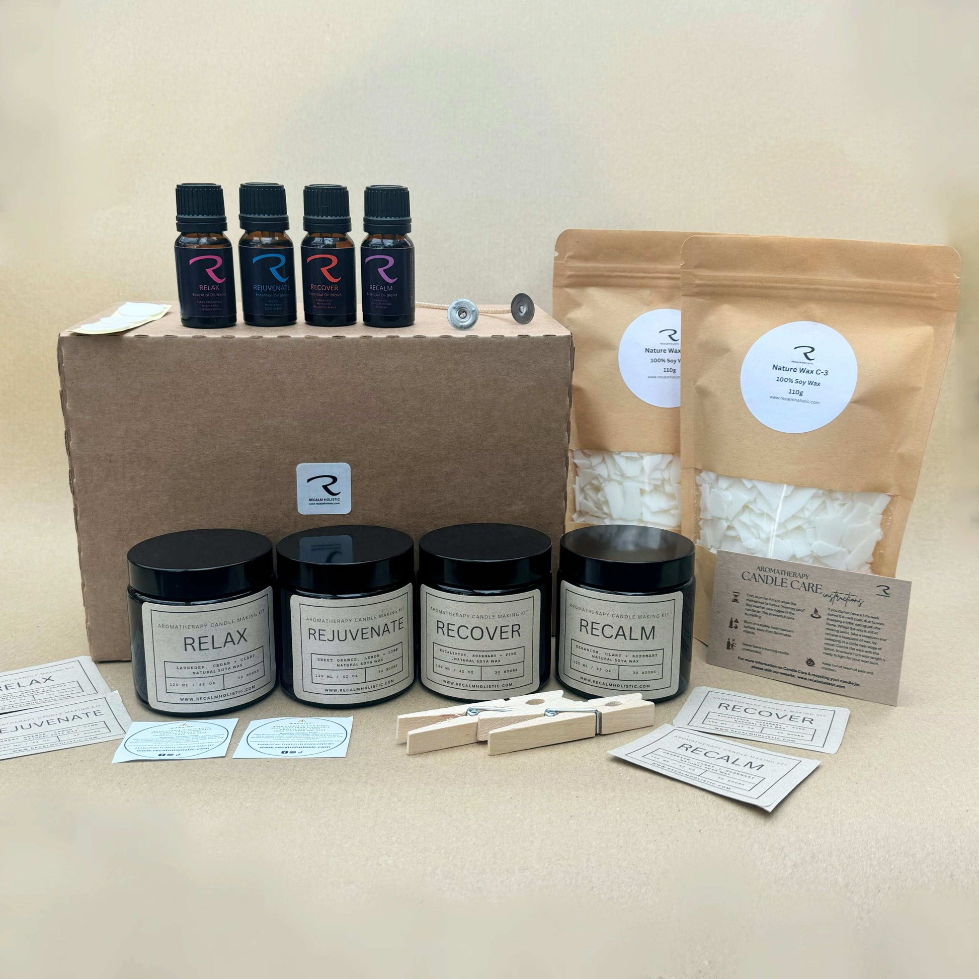 LUXURY CANDLE MAKING KIT - ECO VEGAN FRIENDLY SPA EDITION