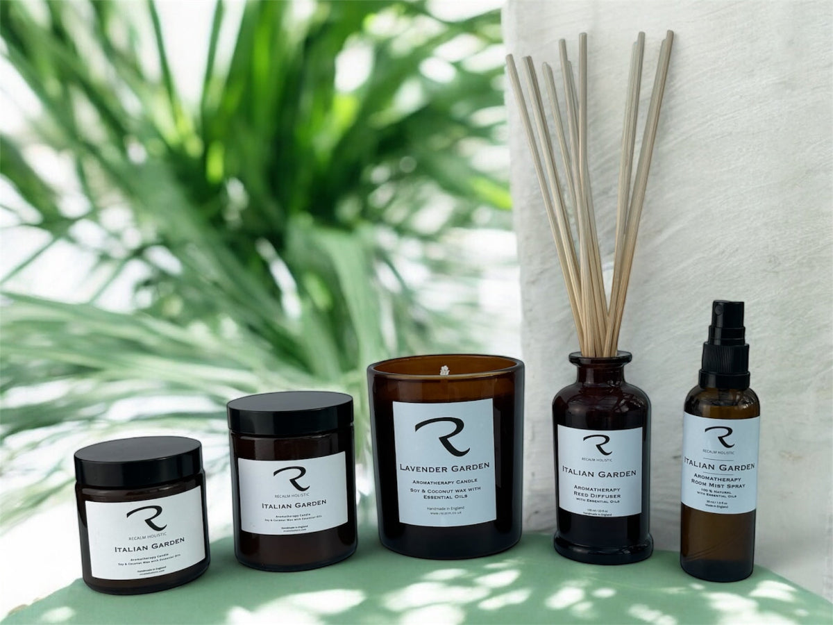 Garden Collection of products including Italian Garden, Lavender Garden and Tropical Garden, 100% natural by ReCalm Holistic