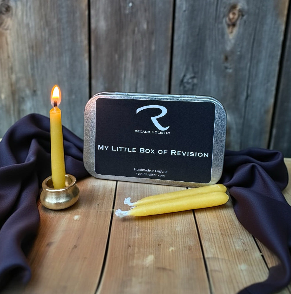 My Little Box of Revision, Mini Beeswax Candles which burn for 25 mins each candle, the perfect candles for studying and reading, no need to look at the time, with these candles you can study knowing each candle burnt will last for 25 mins, soothing calming light, helps you to focus