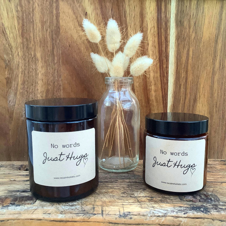 Sympathy candles with words on No words just hugs 