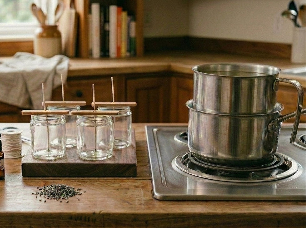 Candle making, the journey of Carla De Barro, owner of ReCalm Holistic, make aromatherapy candles as she experienced headaches and itchy eyes from burning fragrance oil candles in her therapy room