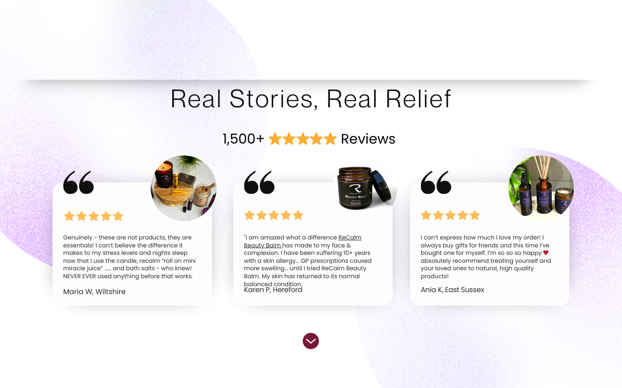 Product reviews for ReCalm Holistic 10 out of 10 for the quality, the ingredients, ReCalm Beauty Balm difference it has made to face and body