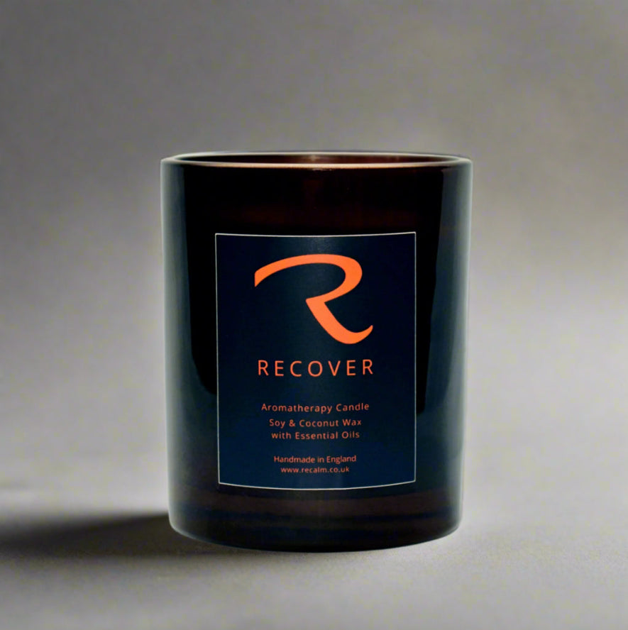 Recover Aromatherapy Candle with Eucalyptus, Rosemary and Pine for Wellness Herbaceous Natural Blend for home fragrance