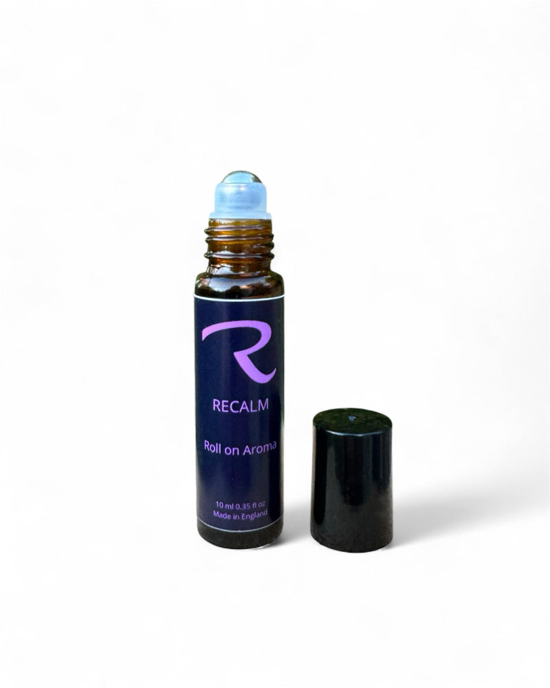 Pulse Points called ReCalm, Roll on Aroma, Healthy Alternative to Perfume, Grounding, Balancing, Spa Blend, on the go stress relieving pulse points