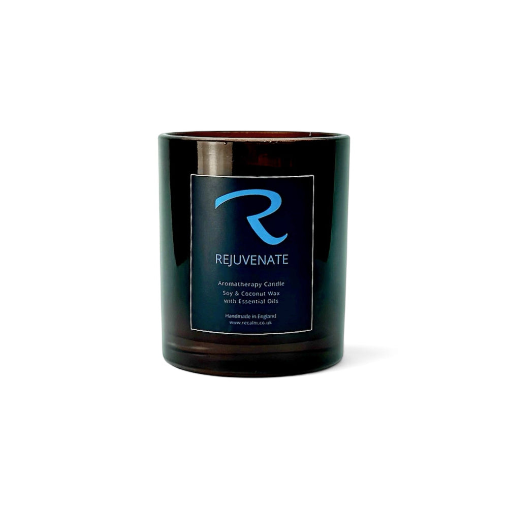 Rejuvenate Candle with pure essential oils in large luxury spa candle jar vessel with Sweet Orange, Lemon and Lime, inspired by nature 100% natural