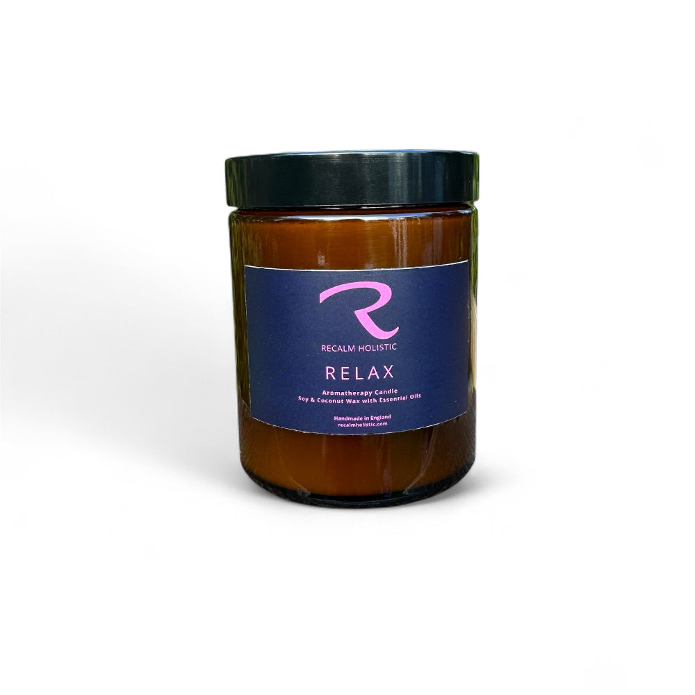 Relax Candle, Aromatherapy Relaxation Candle, with sleep promoting essential oils to calm and quiet the mind, the perfect candle for your home and creating your bedtime ritual