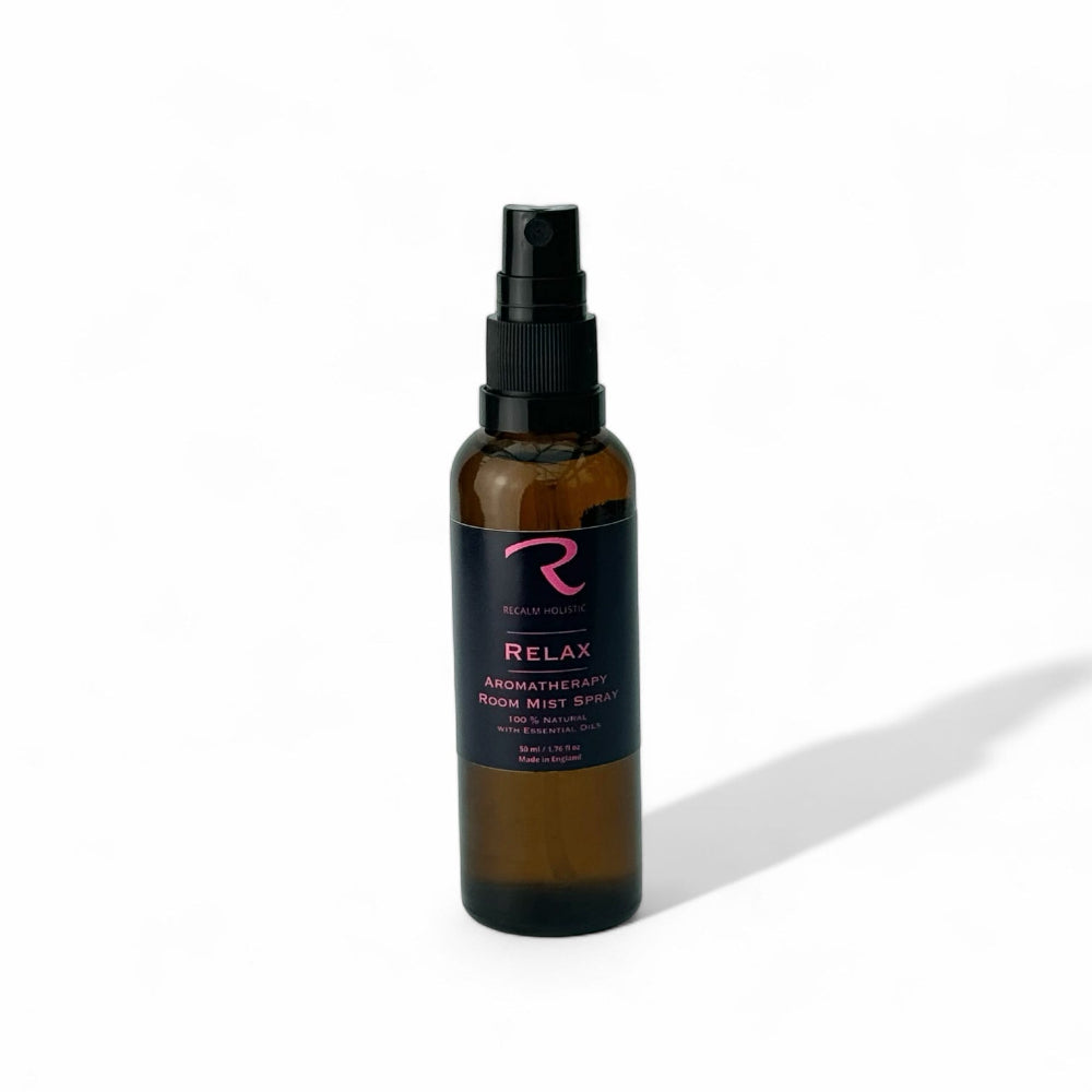 Relax Aromatherapy Room Mist Spray in Amber Glass Spray Bottle, 100% Natural Ingredients