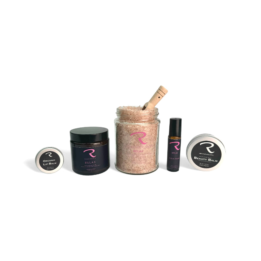 Relax Ritual Bundle from ReCalm Holistic Restful Bundle for Self Care and Wellbeing handmade using 100% natural ingredients using pure essential oils