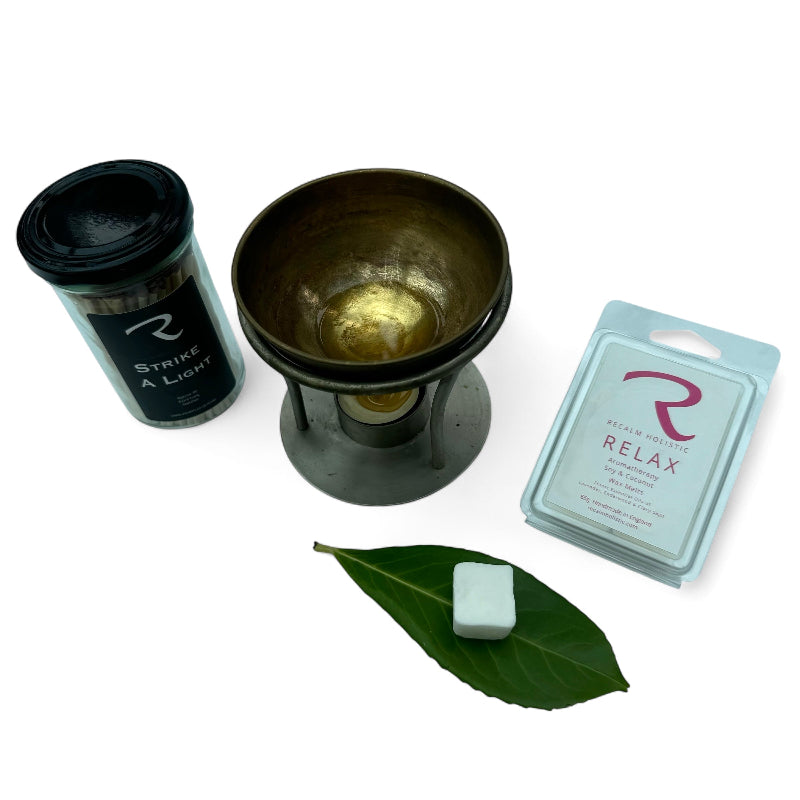 Relax Wax Melts by ReCalm Holistic to aid deep relaxation for Oil Burner, Sleep promoting oils of Lavender, Cedarwood and Clary Sage, Sleep Aid